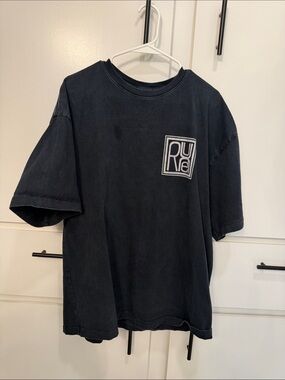 RHUDE Black Short-Sleeve Graphic Logo Tee